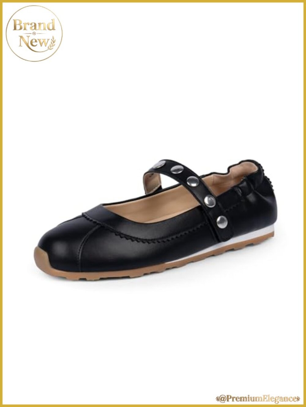 Mary Jane Ballet Sneakers Women Flat Dressy Casual Walking Shoes Faux Leather